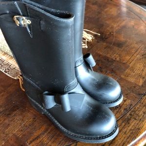 RED Valentino black rain boots